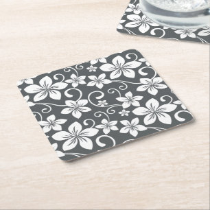 POSAVASOS CUADRADO DE PAPEL BLUE HAWAII (PEWTER)