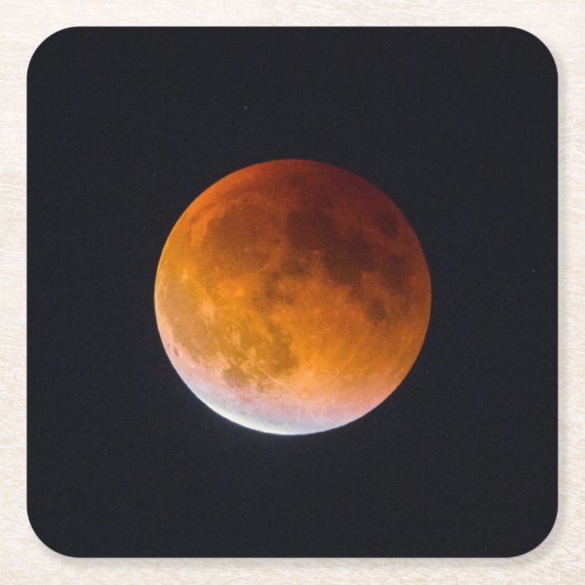 Posavasos Cuadrado De Papel Blue Moon Lunar Eclipse | Washington State (Anverso)