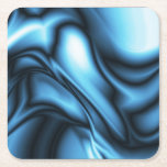 Posavasos Cuadrado De Papel Blue Silk wave<br><div class="desc">Soft Blue Silk Fabric Texture created with Digital Painting Art Design. Copyright BluedarkArt TheChameleonArt.</div>