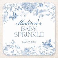 Blue Toile De Jouy Vintage Floral Baby Sprinkle