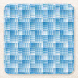 Posavasos Cuadrado De Papel Blue White Checker Abstract Pattern