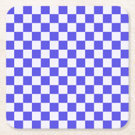 Posavasos Cuadrado De Papel Blueberry cream checkered pattern