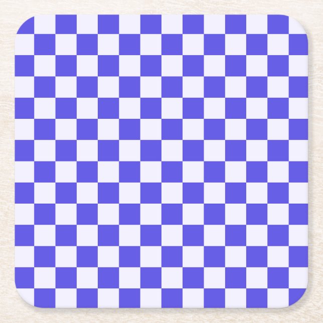 Posavasos Cuadrado De Papel Blueberry cream checkered pattern (Anverso)