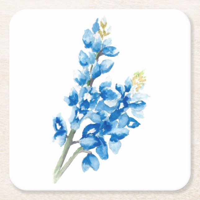 Posavasos Cuadrado De Papel Bluebonnets 4 (Anverso)