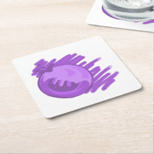 Posavasos Cuadrado De Papel Blurberries ITD y crema