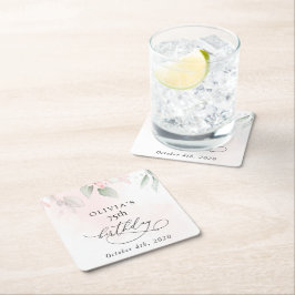 Posavasos Cuadrado De Papel Blush Flowers, Pink Flowers, Boho, Birthday