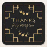 Posavasos Cuadrado De Papel BM Bar o Bat Mitzvah Black Art Deco<br><div class="desc">Bar Mitzvah o Bat Mitzvah, fiesta temática "Art Deco" negra a favor de la montaña de papel. Todos los elementos de diseño se pueden editar: borrar, mover, cambiar de tamaño, etc. Personalice el texto editable eliminando y reemplazando por el suyo propio. Elija su estilo de fuente, color y tamaño favoritos....</div>