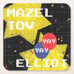 Posavasos Cuadrado De Papel BM Bar o Bat Mitzvah GAME ON<br><div class="desc">Bar Mitzvah o Bat Mitzvah, fiesta temática "GAME ON" a favor de la montaña rusa de papel. Todos los elementos de diseño se pueden editar: borrar, mover, cambiar de tamaño, etc. Personalice el texto editable eliminando y reemplazando por el suyo propio. Elija su estilo de fuente, color y tamaño favoritos....</div>