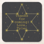 Posavasos Cuadrado De Papel BM Bar o Bat Mitzvah Space Star of David<br><div class="desc">Bar Mitzvah o Bat Mitzvah, fiesta temática "Fuera de este mundo" a favor de la montaña rusa de papel. Disfruta de esta dulce adición a mi colección "Out of this World" (Fuera de este mundo). Todos los elementos de diseño se pueden editar: borrar, mover, cambiar de tamaño, etc. Personalice el...</div>