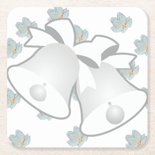 Posavasos Cuadrado De Papel Boda Bells Blossom