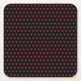 Posavasos Cuadrado De Papel boda de corazones pequeños