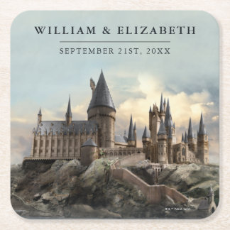 Posavasos Cuadrado De Papel Boda de Harry Potter | Castillo de Hogwarts