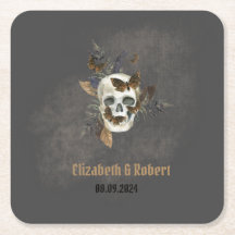 Boda de las mariposas florales góticas del cráneo