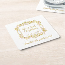 Boda de marco dorado de origen personalizado