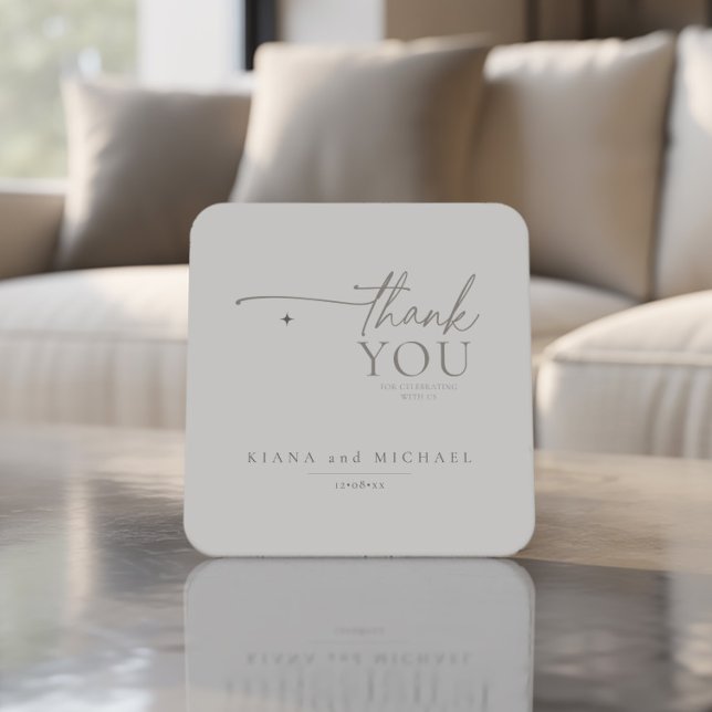 Posavasos Cuadrado De Papel Boda de Neutros de moda Gracias Linen ID1020 (Subido por el creador)
