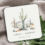 Posavasos Cuadrado De Papel Boda de paisajes del desierto del Oeste de Boho Ca<br><div class="desc">Si necesitas más personalización,  por favor,  no dudes en enviarme un mensaje a yellowfebstudio@gmail.com.</div>