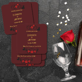 Posavasos Cuadrado De Papel Boda encantado para siempre