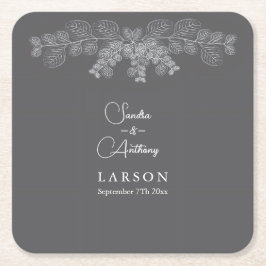 Posavasos Cuadrado De Papel Boda Eucalyptus