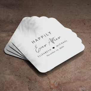Posavasos Cuadrado De Papel Boda Felices para Siempre