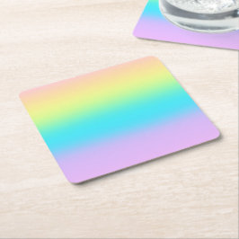 Posavasos Cuadrado De Papel Boda gradiente gradiente arcoiris pastel