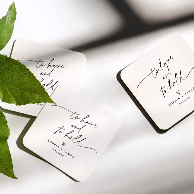 Posavasos Cuadrado De Papel BODA Minimalista de EVERLEIGH (Subido por el creador)