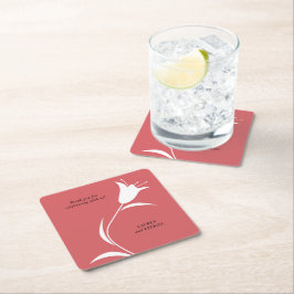 POSAVASOS CUADRADO DE PAPEL BODA MOD WHITE TULIP