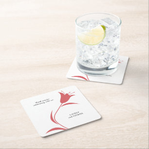 POSAVASOS CUADRADO DE PAPEL BODA MOD WINE TULIP