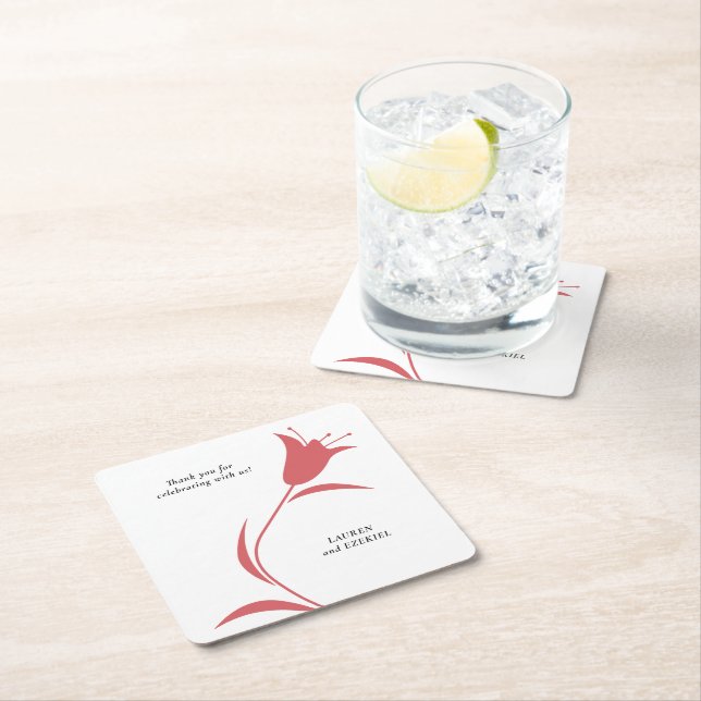 POSAVASOS CUADRADO DE PAPEL BODA MOD WINE TULIP (In situ)