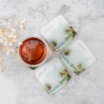 Posavasos Cuadrado De Papel Boda Monograma de arena de palmeras tropicales<br><div class="desc">Los favores matrimoniales de montaña rusa son perfectos para captar la atención de sus invitados. Establezca una mesa boda inolvidable y encantadora que se personaliza con sus bodas especiales que no sólo se ajustan al evento, sino que también realizan el evento. Agregue la redacción de su personalizado a este diseño...</div>