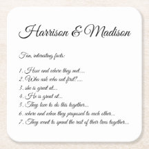 Boda Nombres de guiones Pareja Fun Hechos elegante