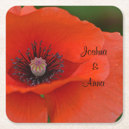 Posavasos Cuadrado De Papel Boda personalizado