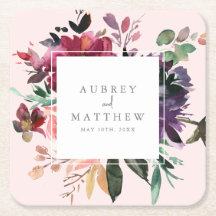 Boda rosa de Rubor con flores de Borgoña moderna