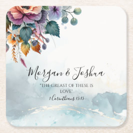 Posavasos Cuadrado De Papel Bodas Caídas