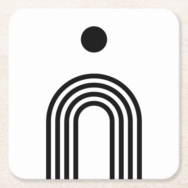 Posavasos Cuadrado De Papel Boho Celestial Sun (Anverso)