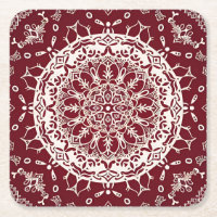 Boho Hippie Zen inspiró a Red Intricate Mandala