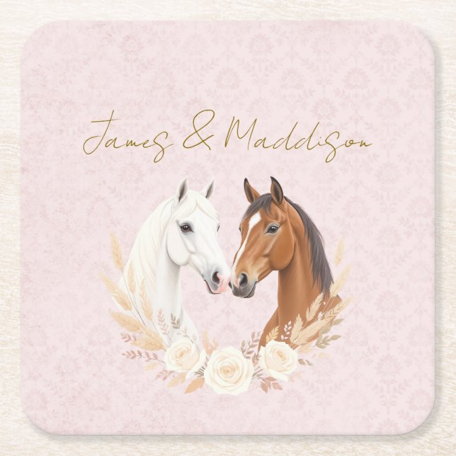 Posavasos Cuadrado De Papel Boho rústico (Anverso)