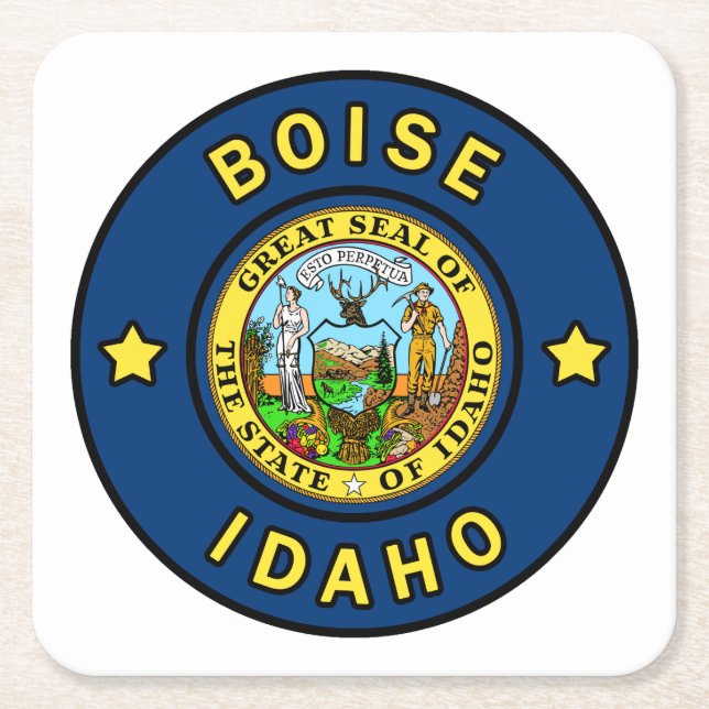 Posavasos Cuadrado De Papel Boise Idaho (Anverso)