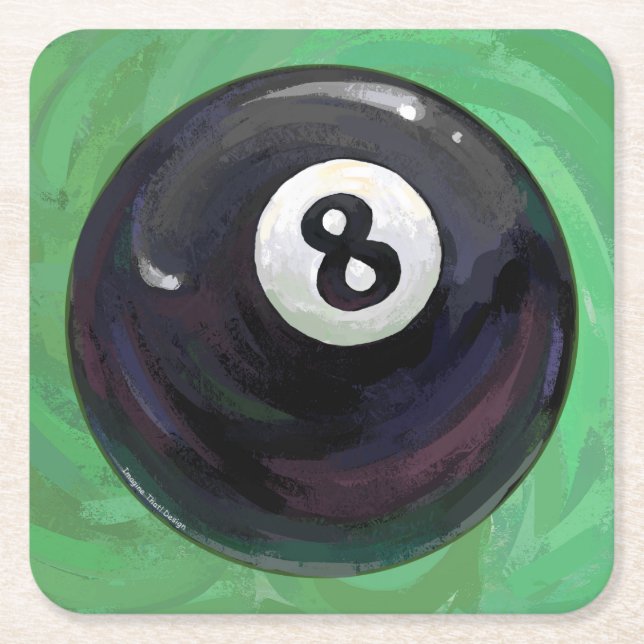 Posavasos Cuadrado De Papel Bola 8 (Anverso)
