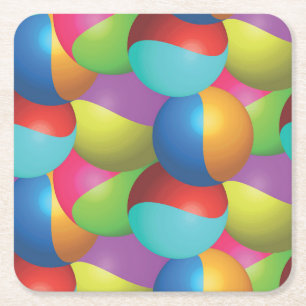 Posavasos Cuadrado De Papel Bolas metálicas coloridas de Guay