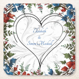 Posavasos Cuadrado De Papel Bonita decoración de temática boda elegante y orig