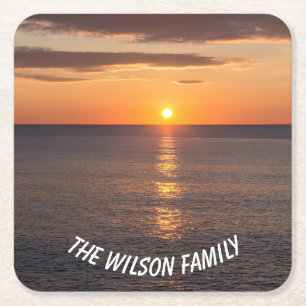 Posavasos Cuadrado De Papel Bonito atardecer