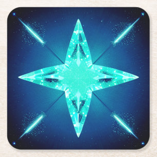 Posavasos Cuadrado De Papel Bonito Blue Star Paper Coaster