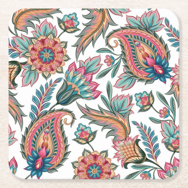 Posavasos Cuadrado De Papel Bonito conjunto de montaña Paisley (Anverso)