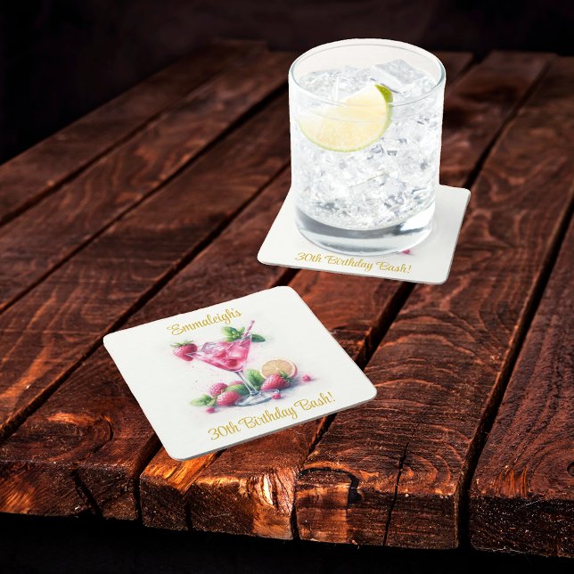 Posavasos Cuadrado De Papel Bonito en la celebración de los 30 Años Rosados (Subido por el creador)