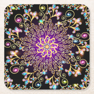 Posavasos Cuadrado De Papel Bonito juego de montaña de patrones