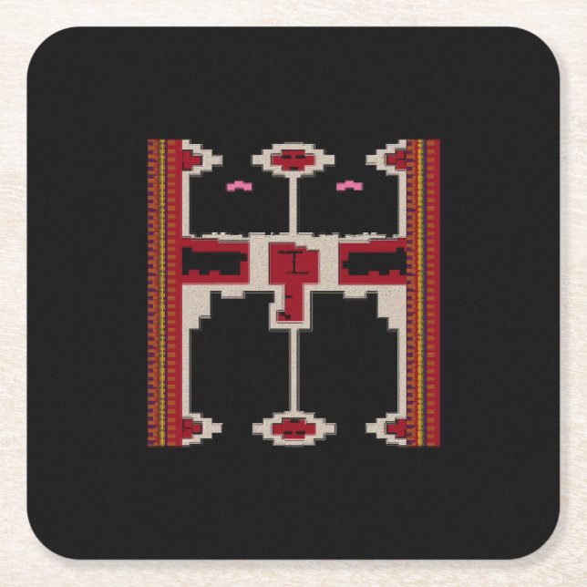 Posavasos Cuadrado De Papel Borneo Inspired Coaster (Anverso)