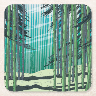 Posavasos Cuadrado De Papel Bosque de Bambú
