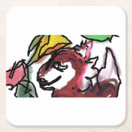 Posavasos Cuadrado De Papel Bosque Fox