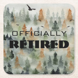 Posavasos Cuadrado De Papel Bosque Misty Oficialmente Retirado