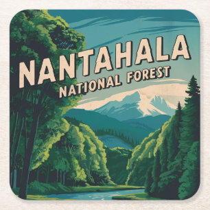Posavasos Cuadrado De Papel Bosque nacional de Nantahala
